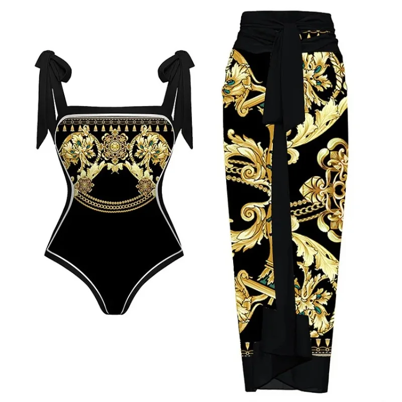 Reverzibilná tlač móda One Plaimsuit Ženy sexy backless bandáž plavky Summer Beach Bikini plavky