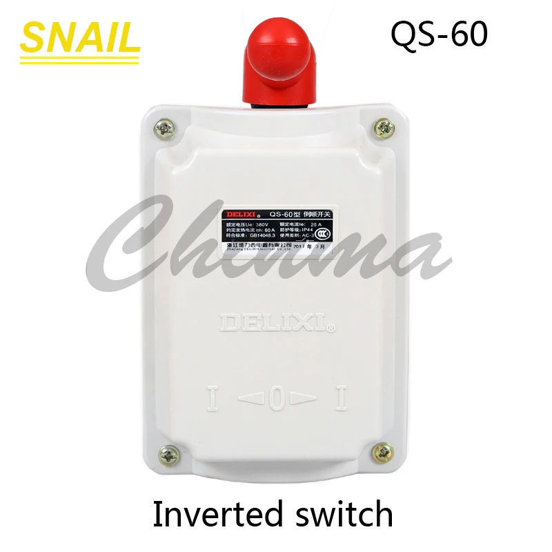 Reverzný spínač pre CNC.Delixi.water Druh Typ.QS-60 380V 220V Tri fáza.