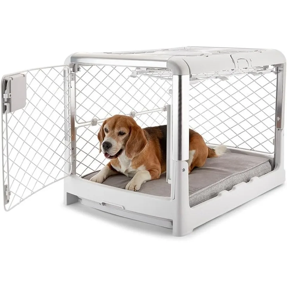 Revol Dog Crate (Colpsible Crate, Prenosná cestovná chovateľská stanica) pre stredné psy a šteniatka (Ash)
