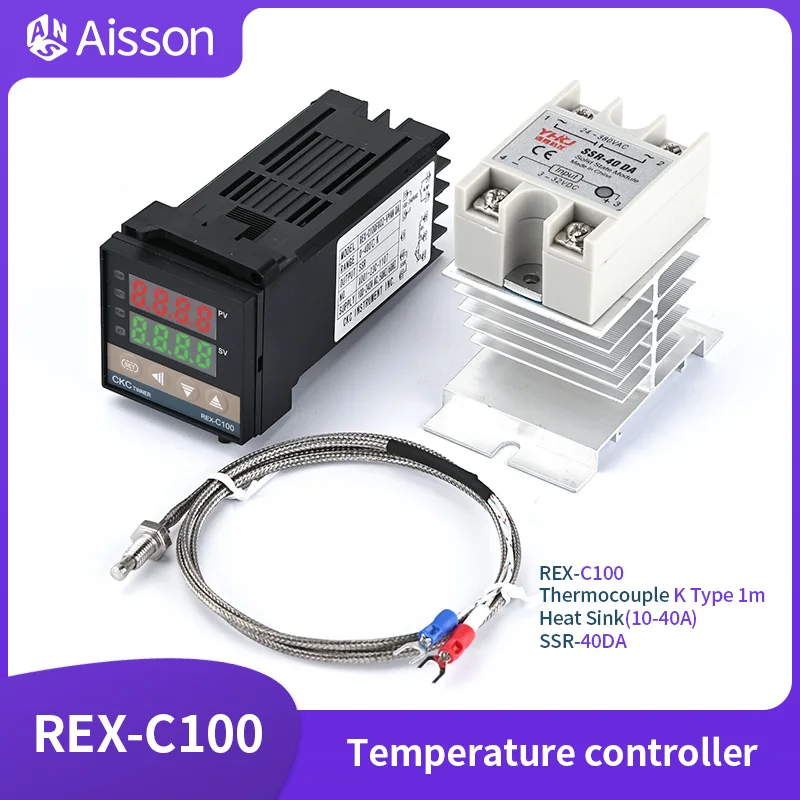 REX-C100 PID teplotný regulátor k Typ jednotlivého vstupného digitálneho displeja termostat AC110V-240V relé výstup SSR 400 ℃