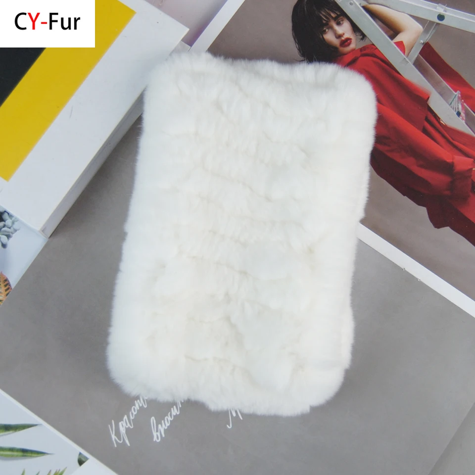 Rex Rabbit Fur Fur Ring Dáves Teplé mäkké ženy Originálne rex králičie kožušinové čela