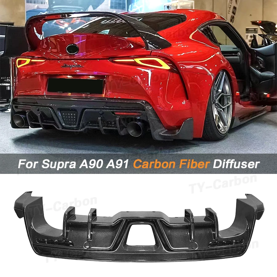 Reálne rozptyľovač zadného nárazníka z uhlíkového vlákna pre pery pre toyota supra gr Mk5 A90 2019+zadný nárazník automobilu dole difuzér
