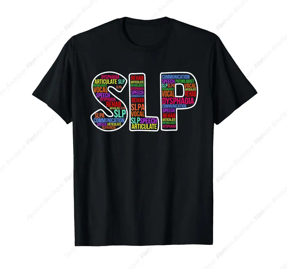 Rečová patológia novinky košeľa SLP Word Cloud Tričko Men žien voľný čas Drop Pure Cotton Loose pár Tee