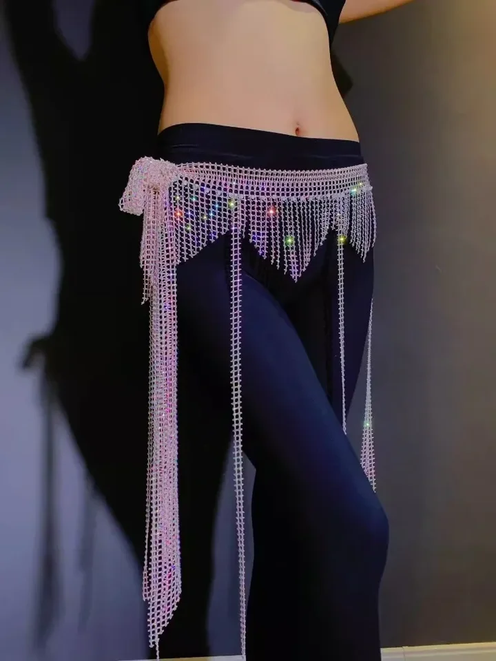 Reťaz s brušným tanečným pásom oká Diamond Hip Scarf 2024 Nový kostým brušného kostýmu Indické oblečenie Ženy