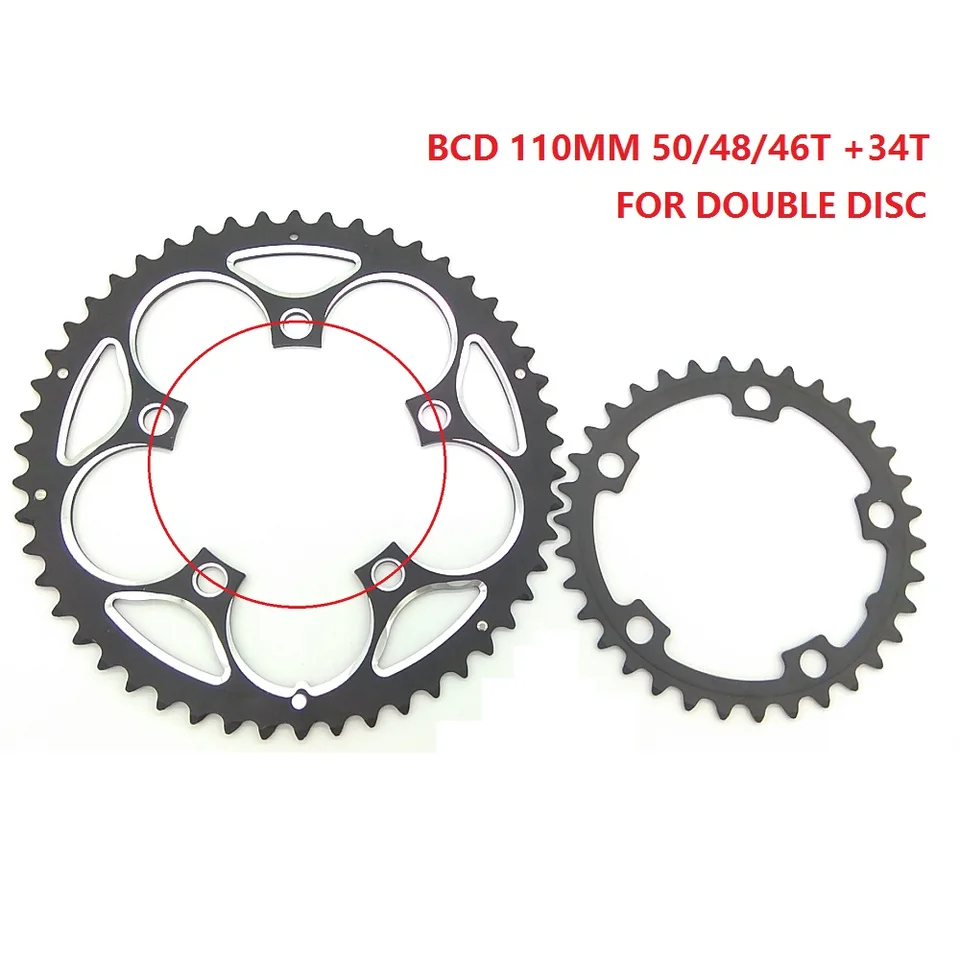 Reťazové koleso 110BCD Road Bicycle Chardefing 50T 48T 46T 34T Skladací bicykel reťazového kolesa pre dvojitú korunu 2*6-10 Rýchlosť