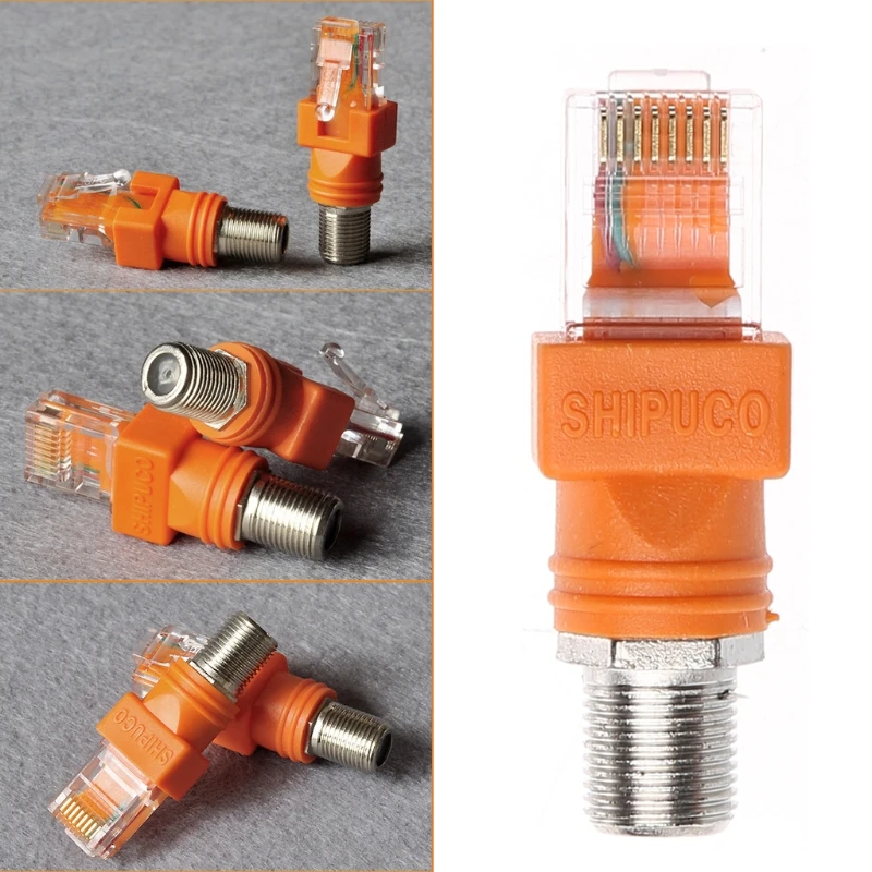 RF až RJ45 Converterov adaptér f ženy na RJ45 Mužský koaxiálny valcový spojkový adaptér konektor COAX Straight CONAKTER
