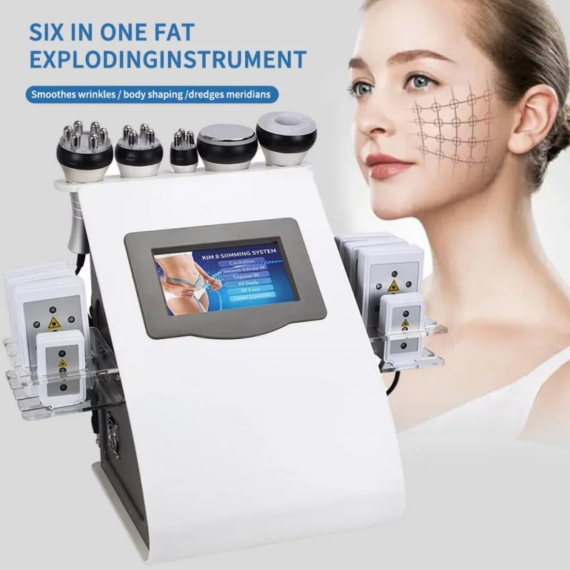 RF Body Shaper Stroj 6in1 Zúčastnenie na váhe spaľovanie tuku Spaľovanie vrások celulitída Remover Zariadenie Skin Zariadenie pre kozmetický salón
