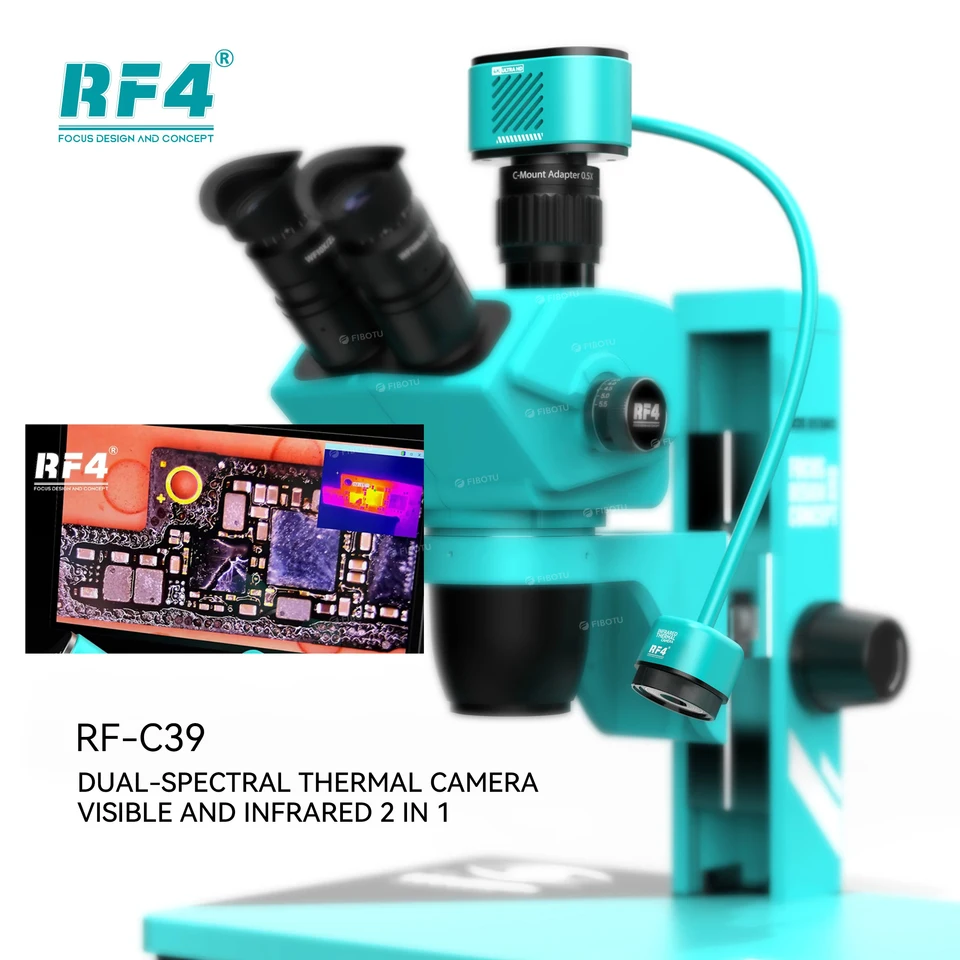 RF4 RF-C39 2 v 1 4K Viditeľné a infračervené dvojpektrálne tepelné fotoaparáty Tester Tester Infračervená termálna kamera