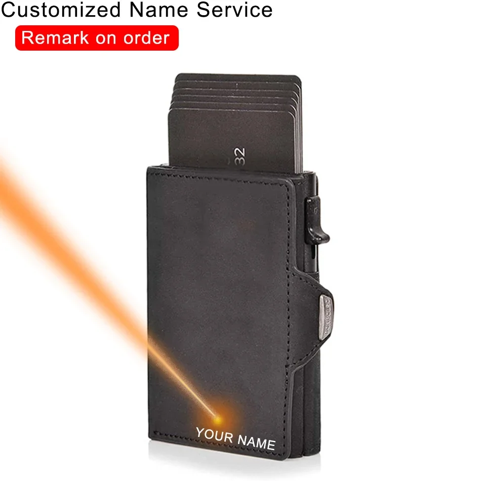 RFID Custom Fashion Men peňaženky laserové rytec Prispôsobenie pánsky