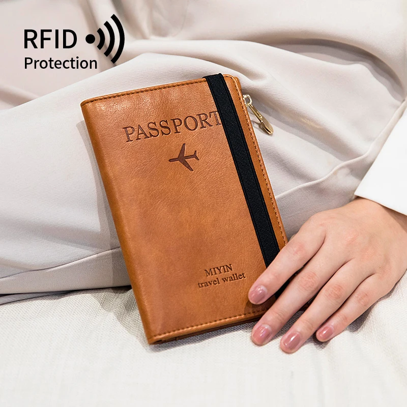 RFID proti krádeži kefový pas Pas Clip PU prenosné lietadlá Passport Passport Ochranná obálka Multifunkčné cestovné doplnky