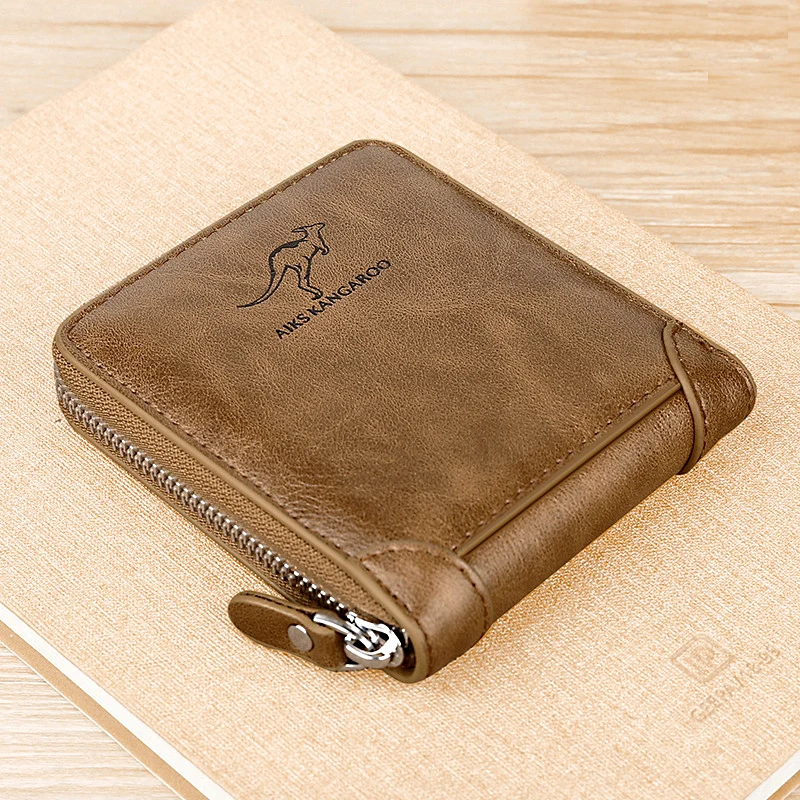 RFID proti krádeži pánskych peňaženky kožená billfold bedrová kreditná karta/ID držitelia HASP Coin Coin