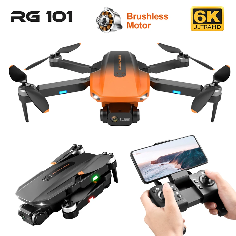RG101 Nový GPS Profesionálny profesionálny 4K 6K HD Dual Camera 5G WiFi Dron Brushless Motor RC RC Skladacie štvorkoliek vrtuľník VS L900 PRO