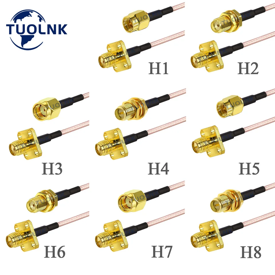 RG316 Coax Cable SMA Muž na SMA SMA SMELE 4 DOTHOR PANEL CONEKTOR PRÍRUČKA PRIPOJENÝCH PREDPOROVÝCH PREDPOROV WIFI