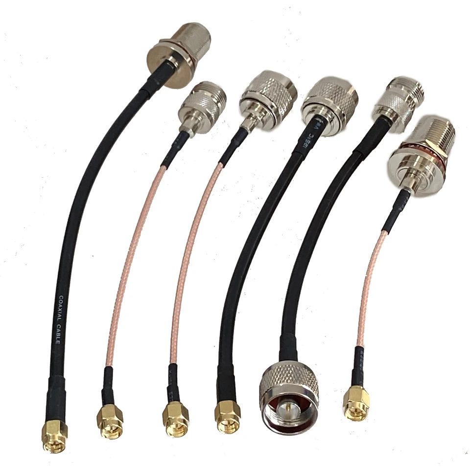 RG316 RG58 N TO N SMA RP SMA SMA MALO Plug a samica konektorov Bulkhead Priamy konektor RF Jumper Pigtail Cable 6inch ~ 20m