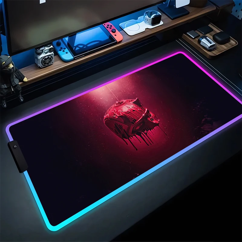 RGB Gaming Mouse Pad Dad-DareDevils Desk Mat HD Gamer Accessories Veľké LED ľahké myšpady PC počítačový koberec M-Marvels Boy Style