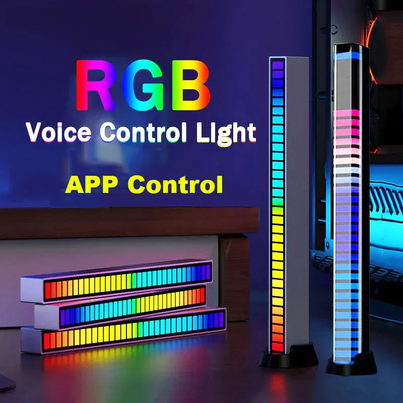 RGB hlasové ovládanie Synchrónny rytmus svetlo internet Populárna farebná hudba Ambient Light Car Desktop Induction Creative LED Pick