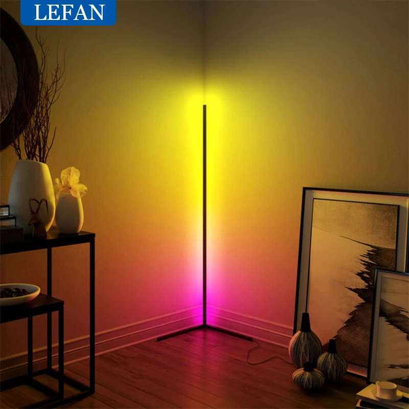 RGB LED podlahová stojatá lampa so vzdialenou dekoráciou aplikácie Tuya Home Alice Google Samsung hlasové ovládanie pohovky Sofa Rohové nepriame svetlo