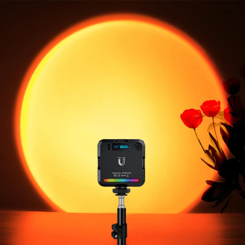 RGB Sunset Lamp Video LED LED ROMTONÁLNA LAMP LAMP LIVE VOZIDLA ATMOSTOMA PROJECTION SVETLO pre fotografické štúdio