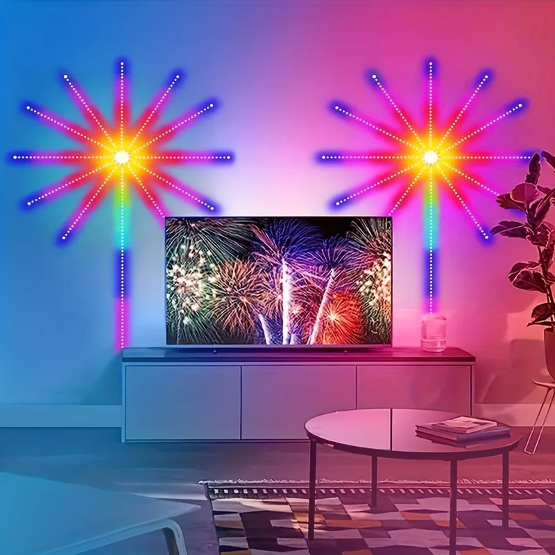 RGBIC Firework Lights Control s 24-kľúčovým diaľkovým ovládaním hudby SOND SOND SOND DC 5V USB LED pásik pre párty pre stenu dekorácie LUCES LED