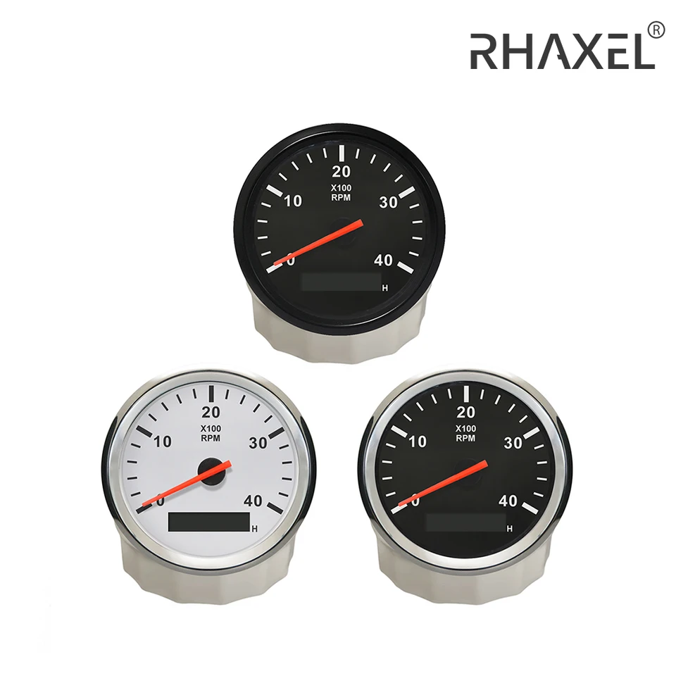 Rhaxel 85 mm Universal Tacho Gauge Tacho 0-3000RPM 0-4000RPM 0-6000RPM 0-8000RPM s červeným podsvietením 9-32V