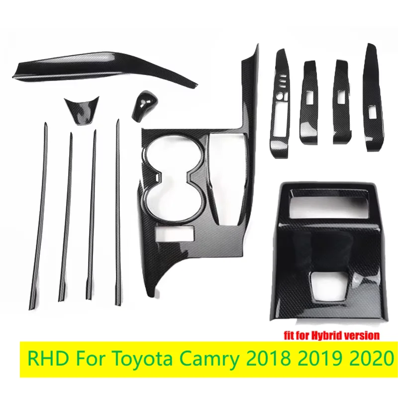 RHD pre Toyota Camry 2018-2020 Interiér automobilu ABS CarbonFiber Decoration Sticker Center Console Shift Box Panel Panel Tin