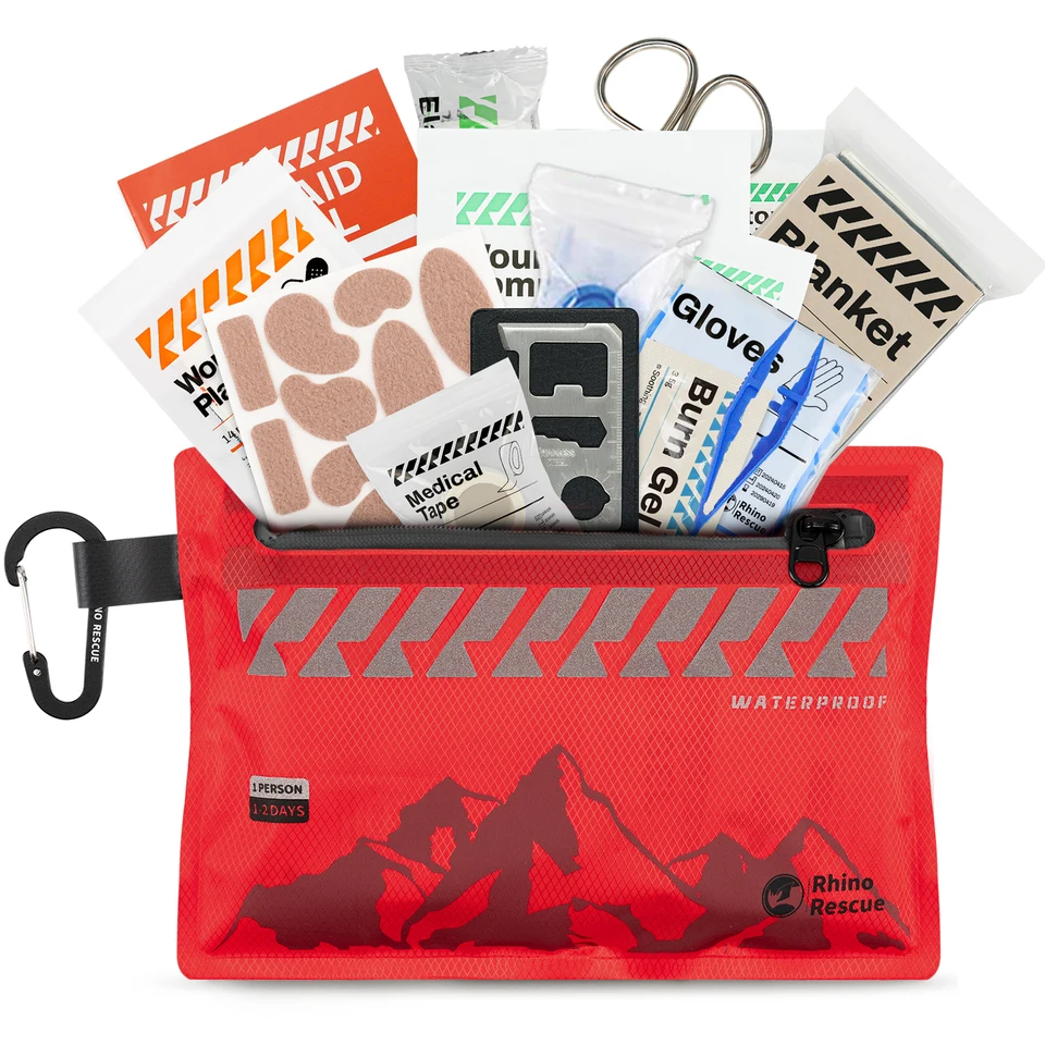 Rhino Rescue Small First Aid Sit - Ultralight Witerproof Medical Kit pre turistické batohové cyklistické cestovné vozidlá