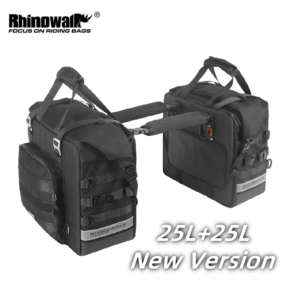 Rhinowalk 2ks motocyklové sedlo taška 25l nová verzia 3D kocka Rýchle uvoľnenie Storage Motorbike Storage Bag Motor Cycling batožina batožiny