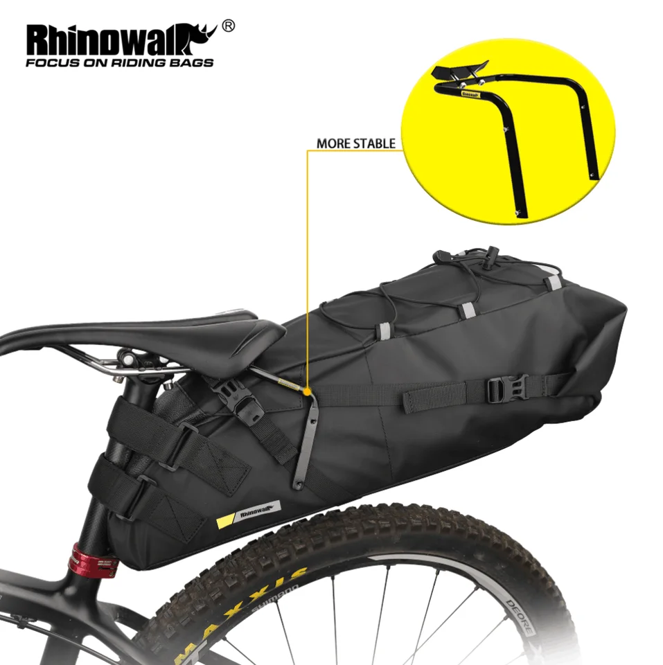 Rhinowalk Bike Bag 10L-13L Tail Seat Saddle Bag Portabel Bracket Rack Bike Tool Držka