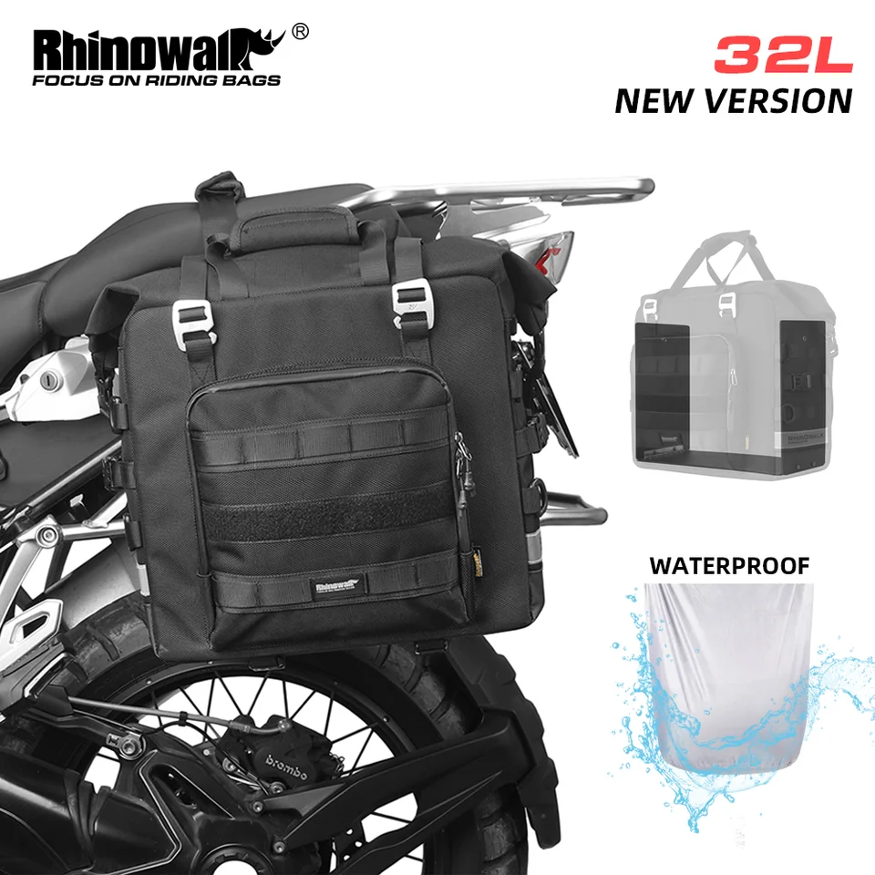 Rhinowalk motocykel bočná taška 25L vodotesné rýchle uvoľňovanie sedlová taška 1 kus motorového batožinového batožiny s batožinami s PP platne
