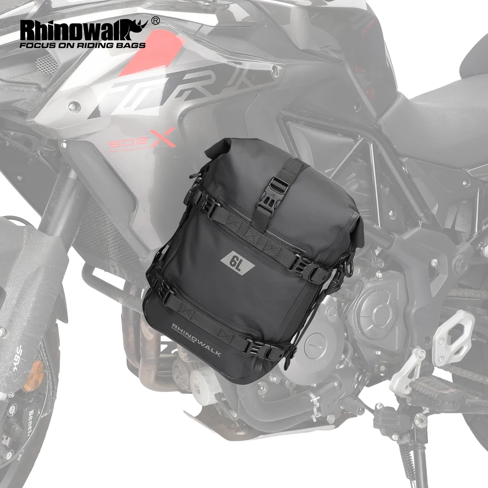 Rhinowalk Motorcycle Bumper Bag 6L vodotesná taška na motocykle Kombinovateľná motocykla na bočné vrecko Motocykla batožinová batožina pre Trav