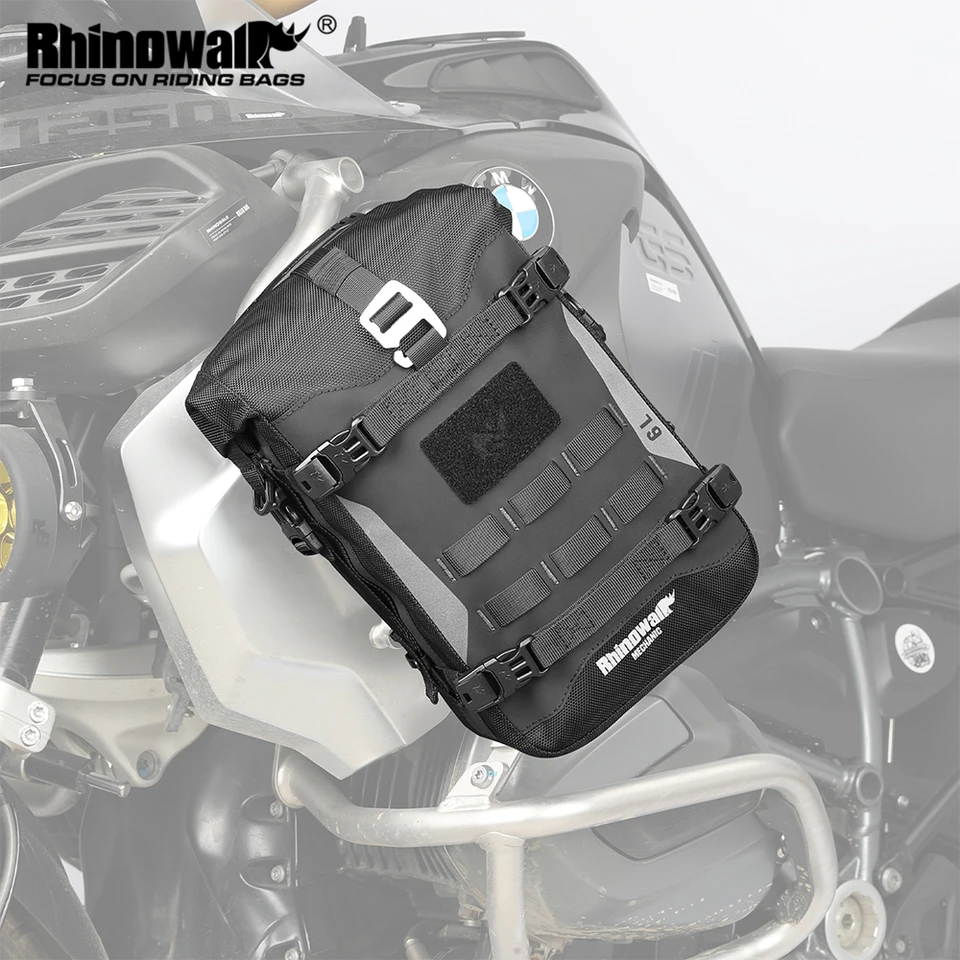 Rhinowalk Motorcycle Bumper Bag 6L Vodotesný vrecko na zlyhanie motora s vnútornou podpornou doskou zadný panner bočné balenie cestovná batožina