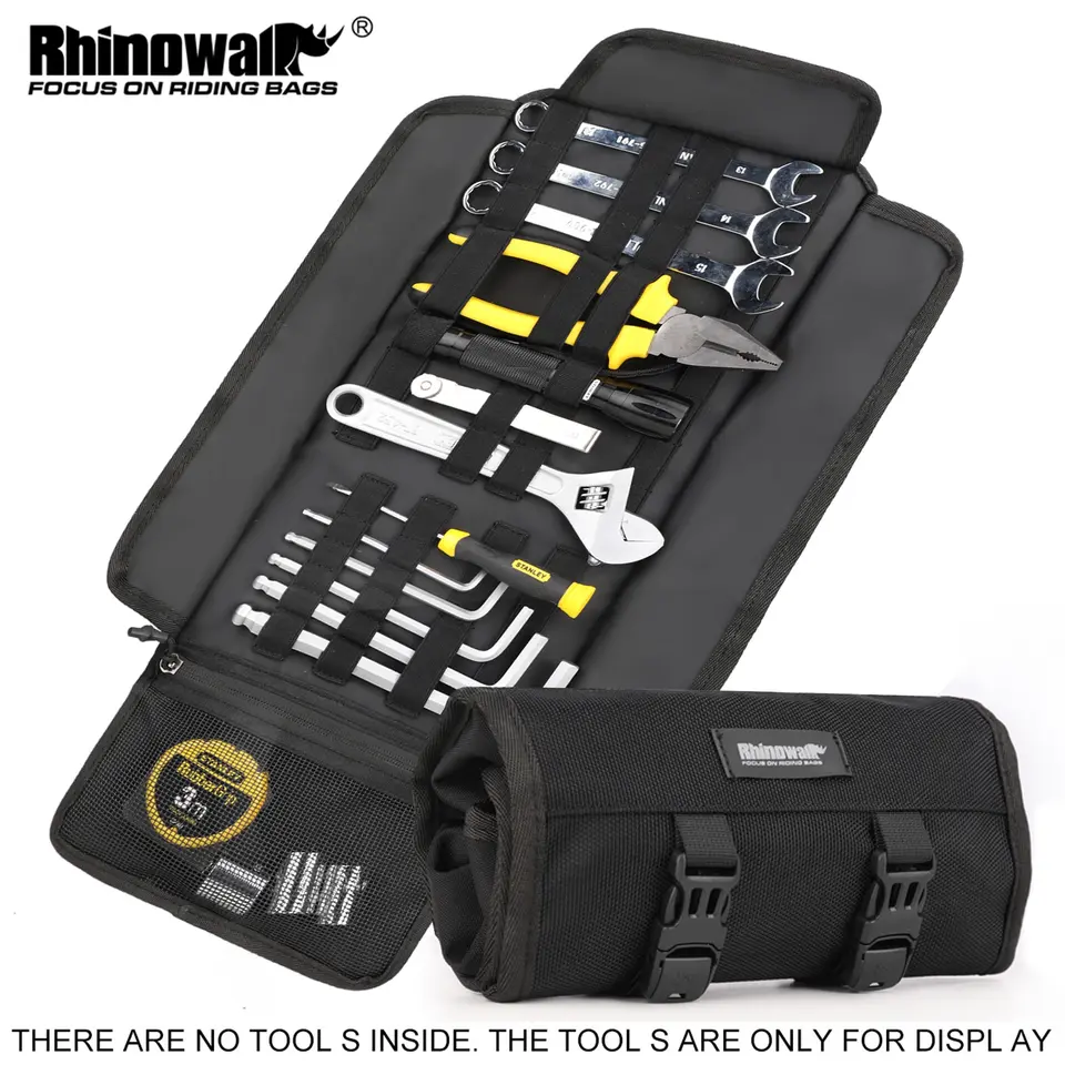 Rhinowalk Motorcycle Tool Roll vrecko na prenosné motorové sedlové tašky Sedlové tašky Bočné náradie vrecko Vonkajšie cestovné opravy pracovný náradie