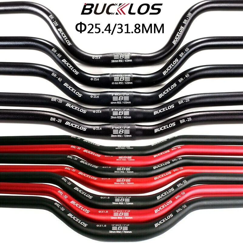 Riadidlá na bicykli Bucklos 25,4 mm 31,8 mm riadidlá MTB 620/660/720/780 mm lahlovky rukoväť Ultralight stúpača pre MTB BMX DH