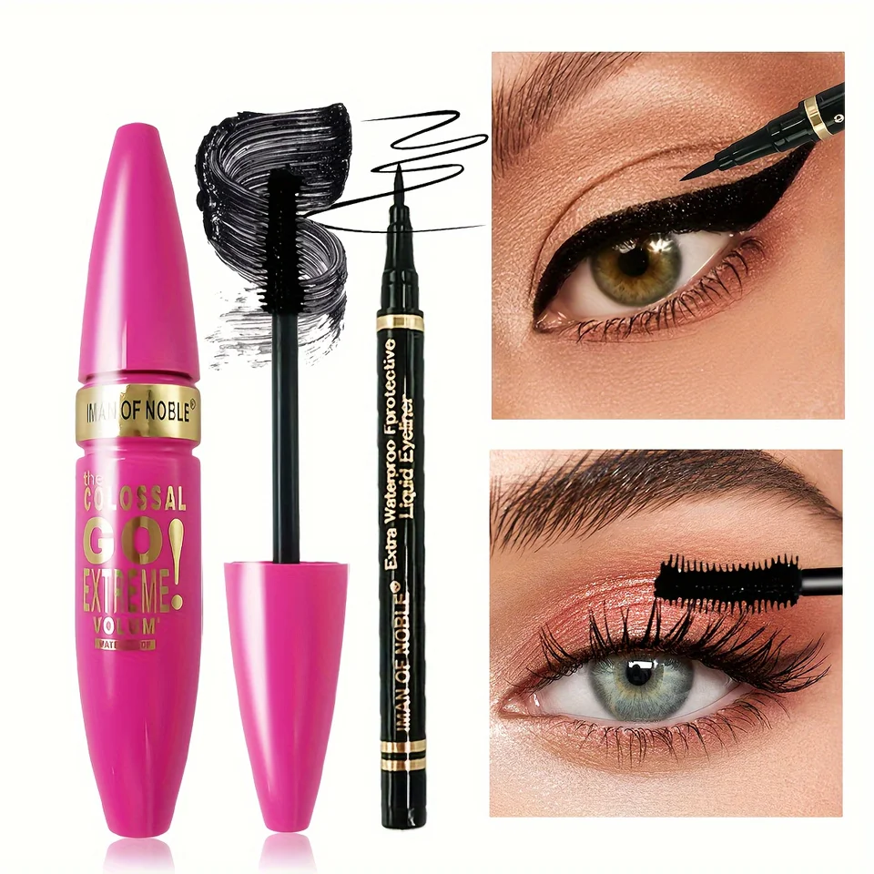 Riasenka s očnými linkami Combo čierna tenká kreslenie Link Sladké definície Dlhodobé vodotesné očné make -up 2 PCS Sada