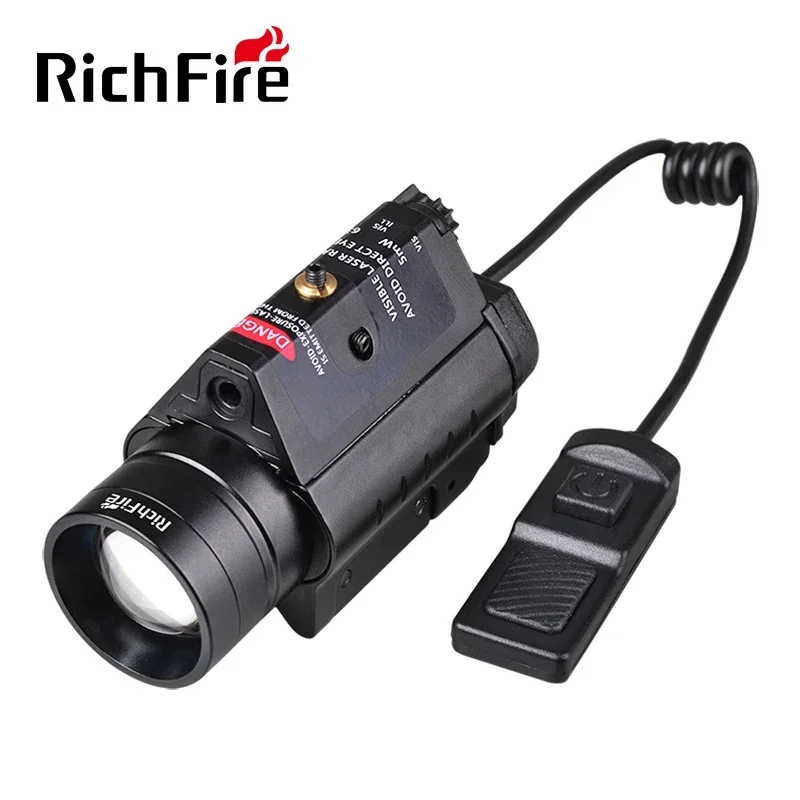 Richfire Zoom Tactical baterka Červená /zelená laser+SST20 Zrubová zbraň Combo Combo s diaľkovým spínačom pre 20 mm picatinny Rail Mount Mount