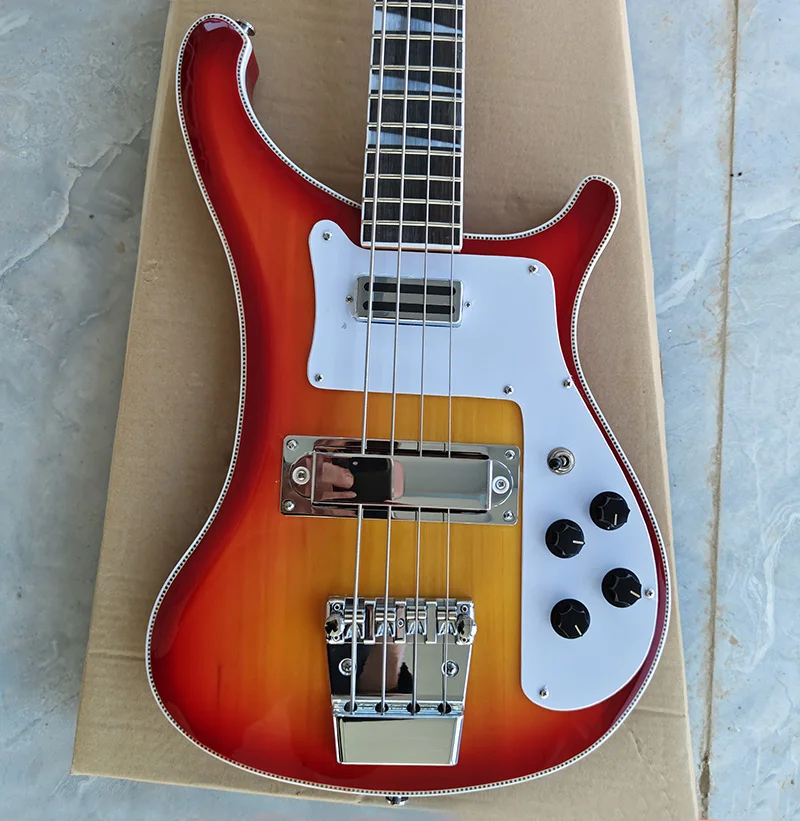 Ricken 4003 Backer Bass Electric Guitar Sunrise Sunfower Color Chrome Hardware Vysoko kvalitná Guitarra Doprava zdarma