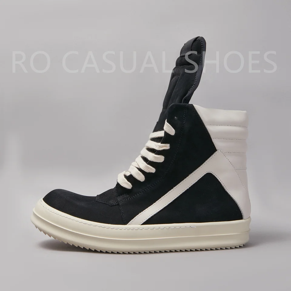 Ricks čierna semišová koža High Top Geobasket Owens Kvalitný muž Men Shoe Zipper Dámske tenisky Casy Owens Design topánky a topánky