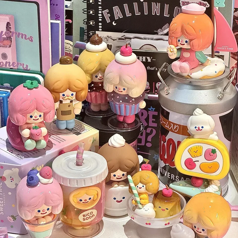 Rico Happy Sweet Time Series Blind Box Hračky Doll Doll Cuce Collection Model Guess Bag Mystery Box Desktop Ozdoby darček