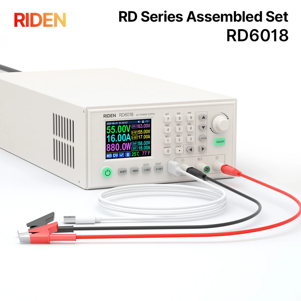 RIDEN RD6018 Zostavená sada 60V 18A USB AC na DC Nastaviteľné kroky nadol napätie laboratórna lavica napájací napájací prevodník 1080W