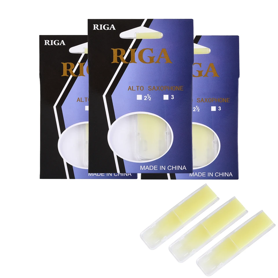 Riga 3pcs Alto Saxofón Reeds Sax Resin Reed Saxofón Príslušenstvo Sila 2.5 / 2,0 / 1,5