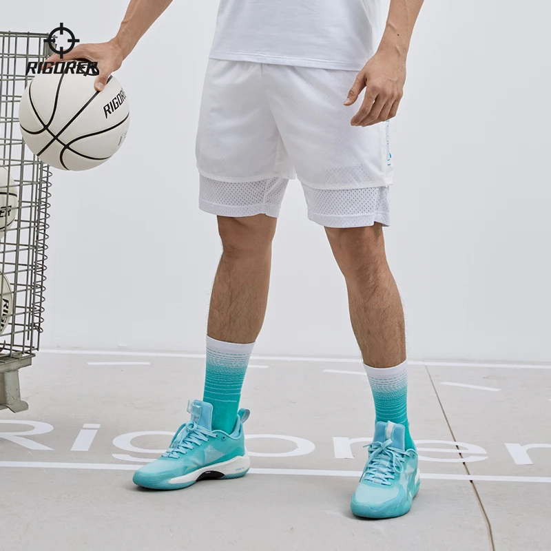 Rigorer 2023 Nový príchod tkané športové šortky pánske basketbalové kraťasy Outdoor Running Training Fitness Mesh Shorts Z121211534