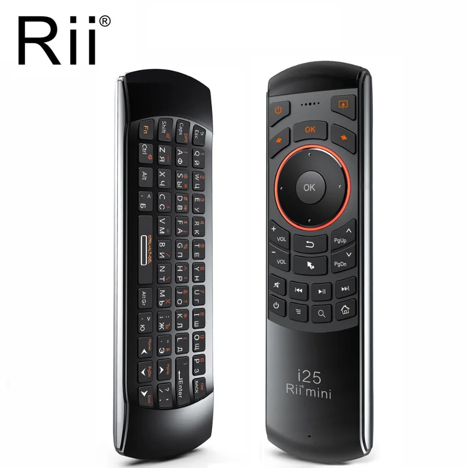 RII I25 Diaľkové ovládacie prvky bezdrôtovej klávesnice Air Mouse s programovateľným kľúčom pre Smart TV Android TV Box Fire TV