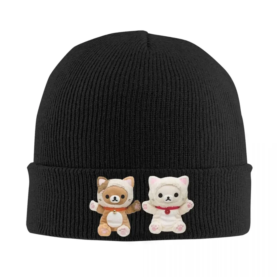 Rilakkuma Korilakkuma Beanie Hats in Cats Suits Street Street Y2K Caps Men Ženy unisex hippie pletený klobúk zimný dizajn teplý čiapka čiapky