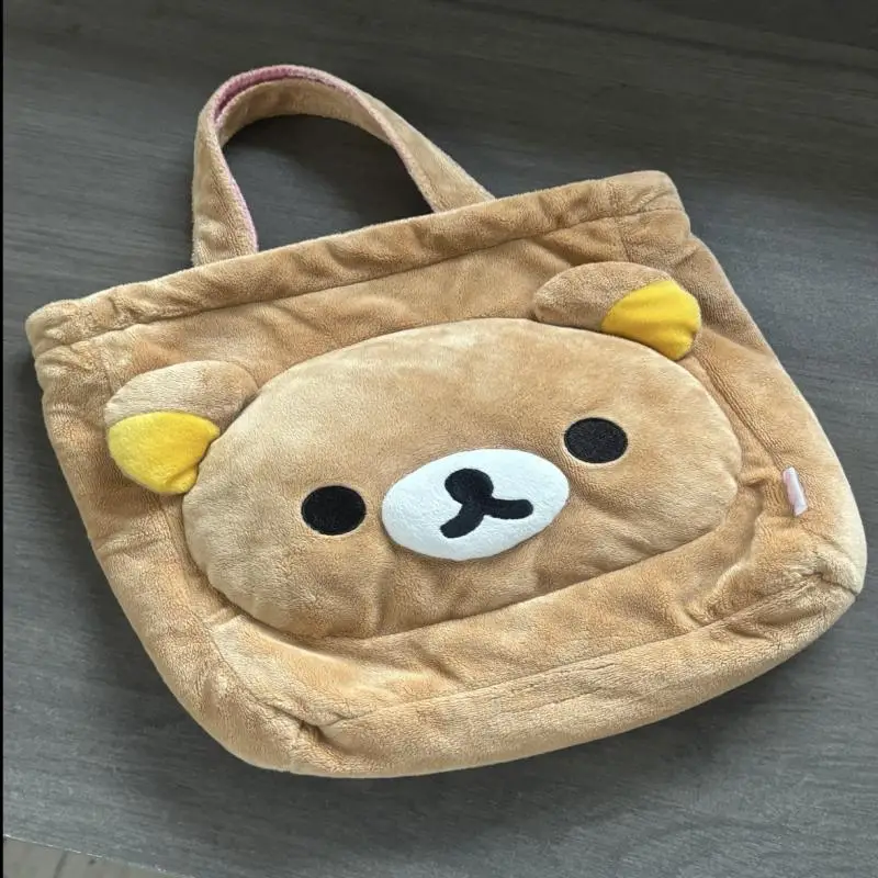 Rilakkuma veľká hlava kabelka Pamätná plyšová taška obojstranná tlač Tweed ods.