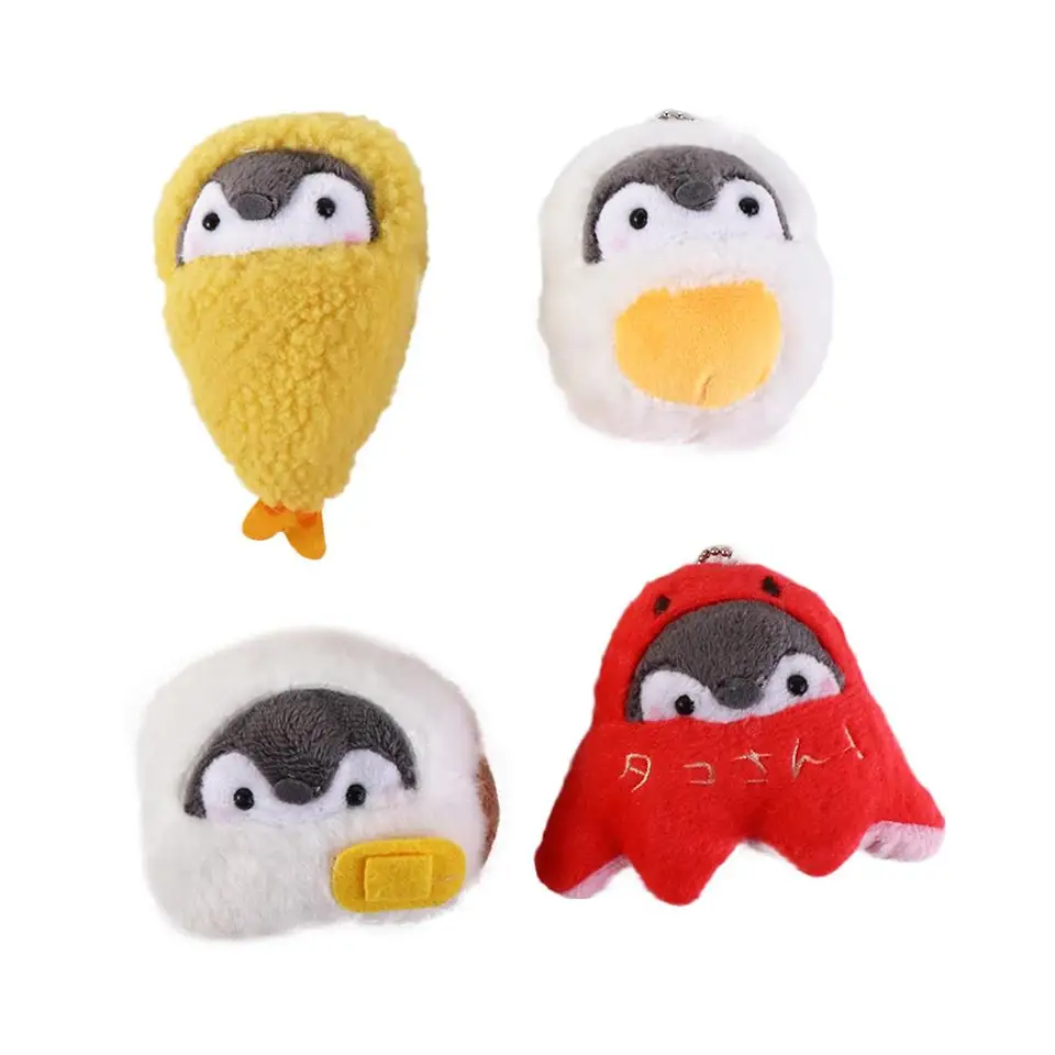 Ring Bag Ornament Doll Keyring Animal Octopus Penguin Plyš na keychain tašku prívesok raňajky raňajky Klávesové keyring Penguin plyšový kľúč