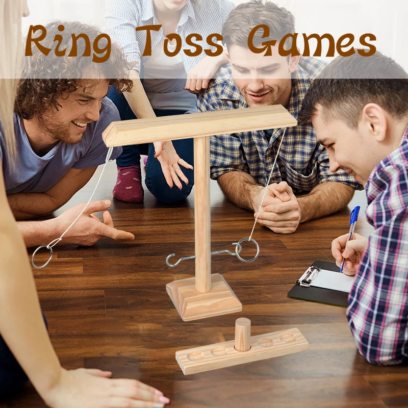 Ring Toss Games For Kids Dospelý domáci večierok Pitie hry Rýchlo sa rozvíjajú ručné drevené stolové hry Shot Ladder Balíček vonkajšie bary