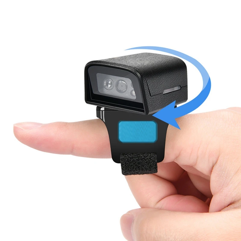 Ring Wireless Mini Finger Bluetooth Scanner REACKER RETEMER 2D1D SKENER SKENER PDF417 Dáta