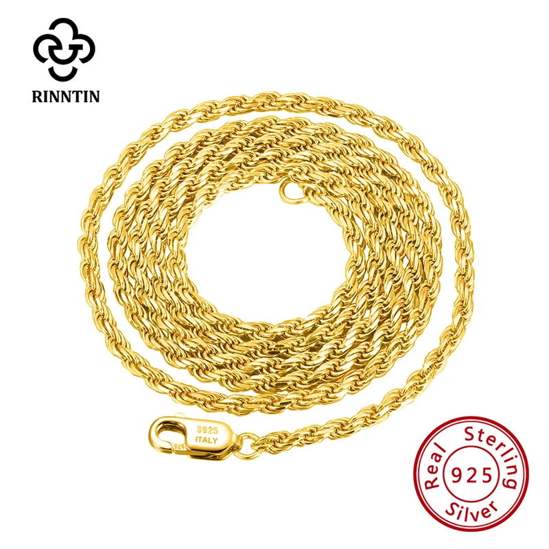 Rinntin 925 Sterling Silver 1,2 mm Diamond-cut lanový reťazec zlatý retiazk pre ženy módne strieborné luxusné šperky SC29