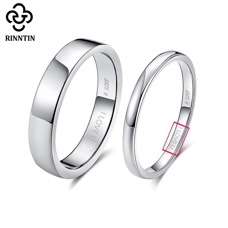 Rinntin 925 Sterling Silver Women Rings Rings LeCish Round Round Sunday Svadobná skupina Engage