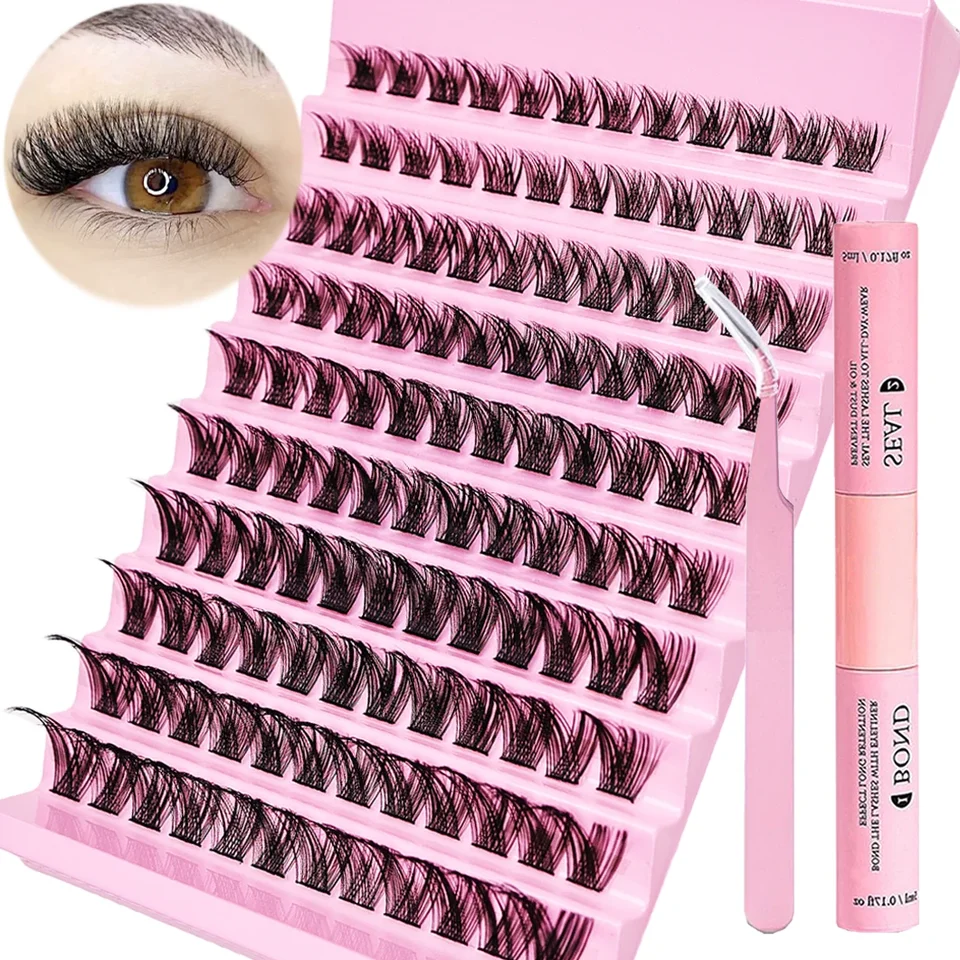 Ripy predlžovacia súprava 120 Klastre DIY Rast Extensions Kit Súprava klastre Mix Dĺžka make -upu Dĺžka očného make -upu pre predlžovanie mihalníkov